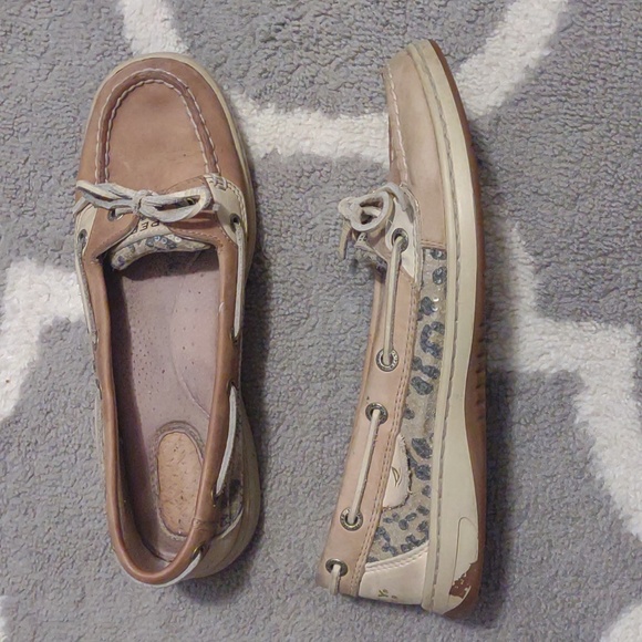 Sequin cheetah side print Sperry Top Sider size 7 - Picture 1 of 6
